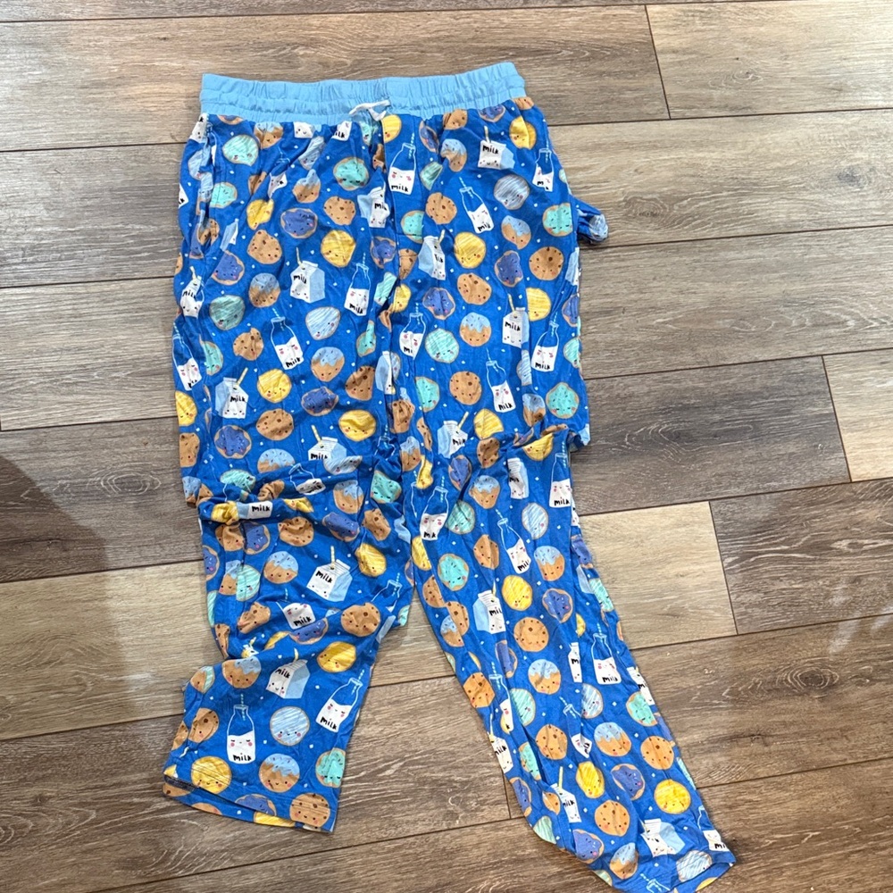 Little Sleepies Blue and Orange Cookie Print Pajama Bottoms